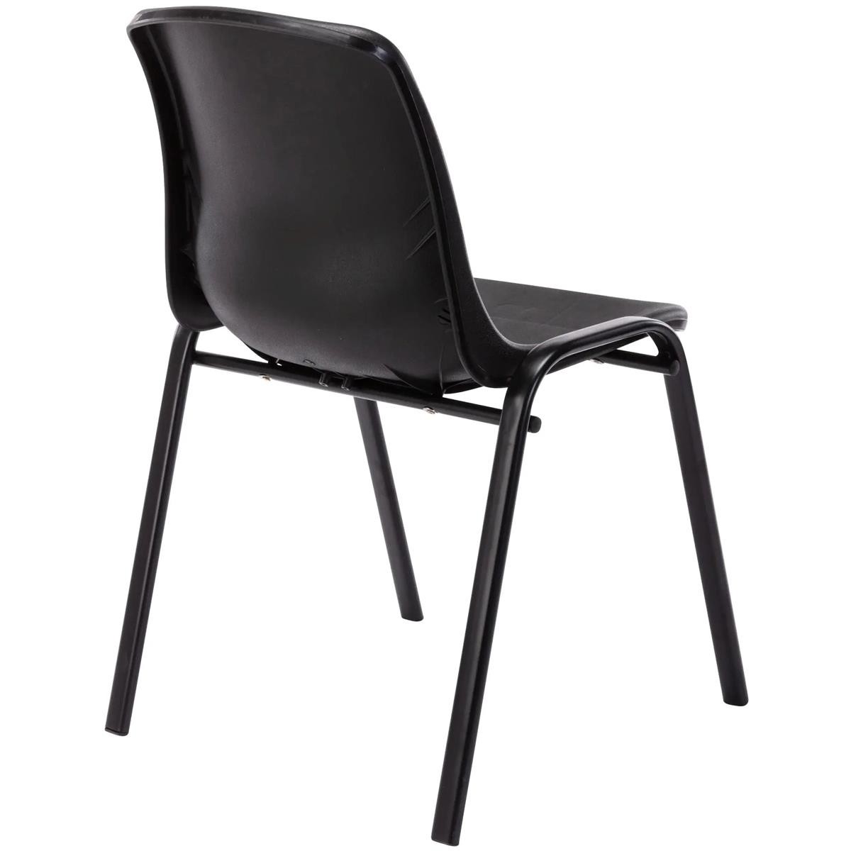 Silla de Confidente LEILA, Apilable, Patas Metálicas, color Negro