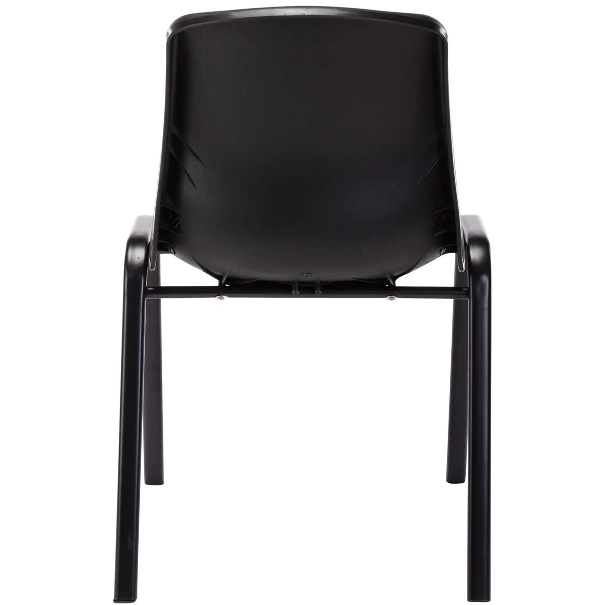 Silla de Confidente LEILA, Apilable, Patas Metálicas, color Negro