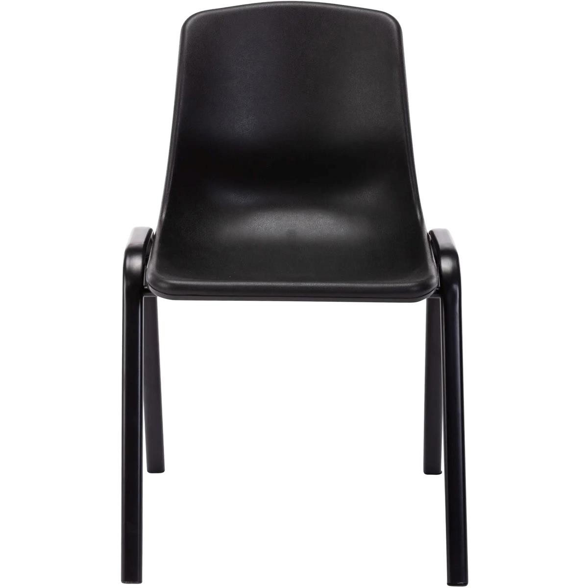 Silla de Confidente LEILA, Apilable, Patas Metálicas, color Negro