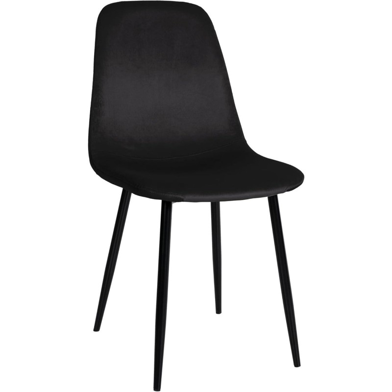 Silla de Confidente NAIPES, en terciopelo color Negro
