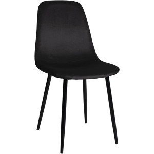 Silla de Confidente NAIPES, en terciopelo color Negro