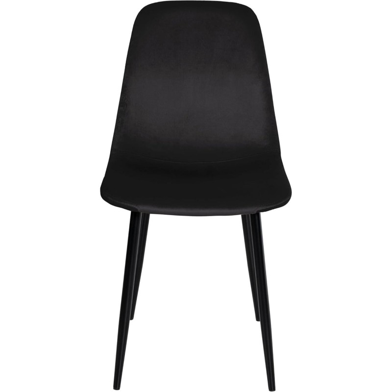 Silla de Confidente NAIPES, en terciopelo color Negro