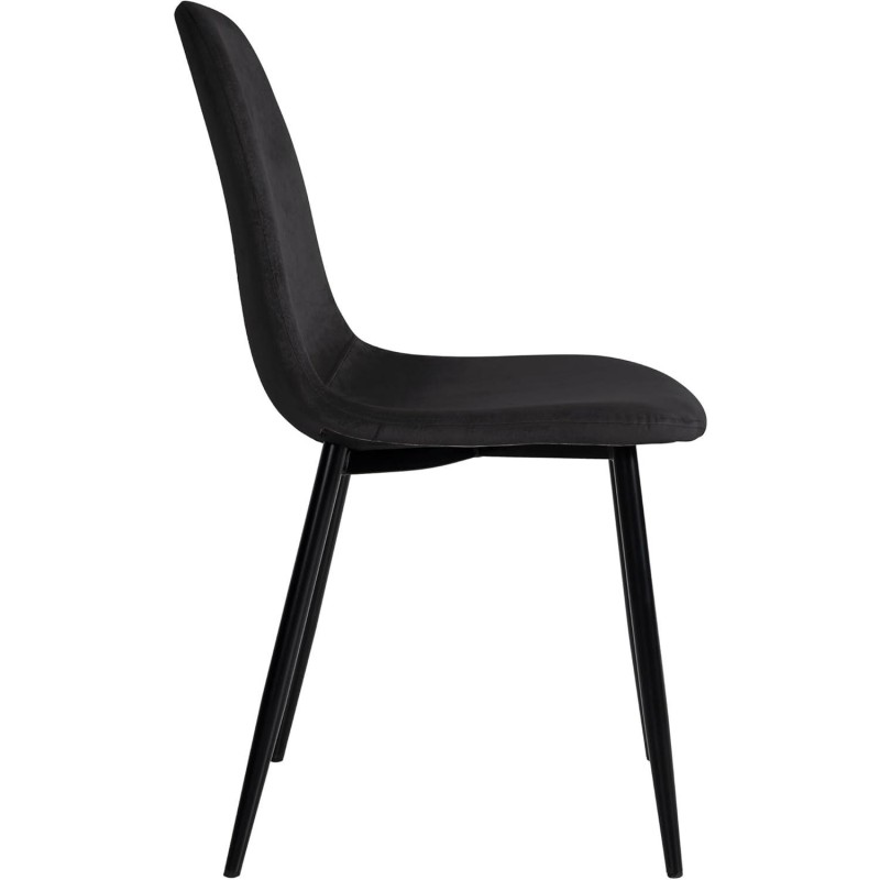 Silla de Confidente NAIPES, en terciopelo color Negro