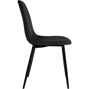 Silla de Confidente NAIPES, en terciopelo color Negro