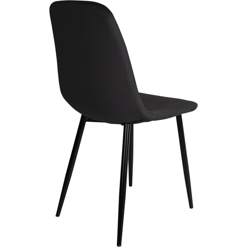 Silla de Confidente NAIPES, en terciopelo color Negro