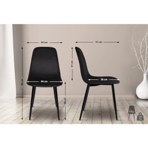 Silla de Confidente NAIPES, en terciopelo color Negro