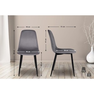 Silla de Confidente NAIPES, en terciopelo color Negro