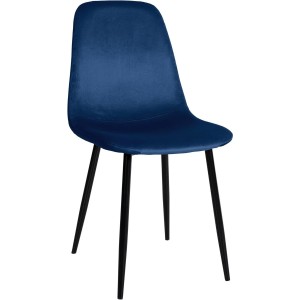 Silla de Confidente NAIPES, en terciopelo color Negro