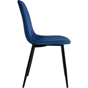 Silla de Confidente NAIPES, en terciopelo color Negro