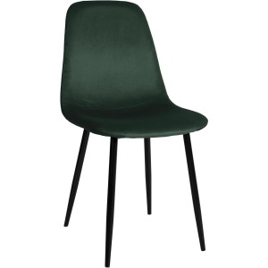 Silla de Confidente NAIPES, en terciopelo color Negro