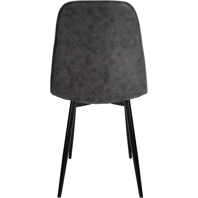 Silla de Confidente NAIPES, en piel color Negro