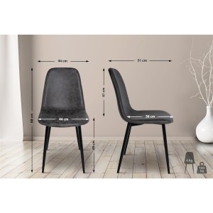 Silla de Confidente NAIPES, en piel color Negro