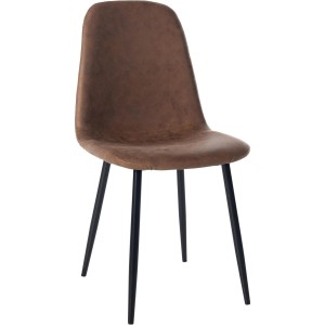Silla de Confidente NAIPES, en piel color Negro