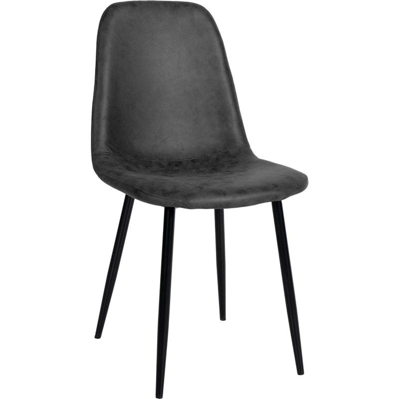 Silla de Confidente NAIPES, en piel color Negro