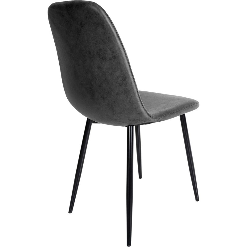 Silla de Confidente NAIPES, en piel color Negro