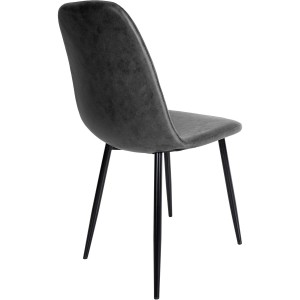 Silla de Confidente NAIPES, en piel color Negro