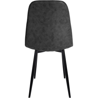 Silla de Confidente NAIPES, en piel color Negro 2