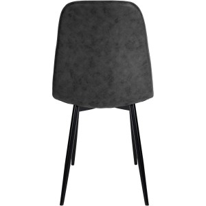 Silla de Confidente NAIPES, en piel color Negro