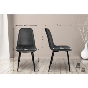Silla de Confidente NAIPES, en piel color Negro