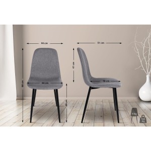 Silla de Confidente NAIPES, en piel color Negro