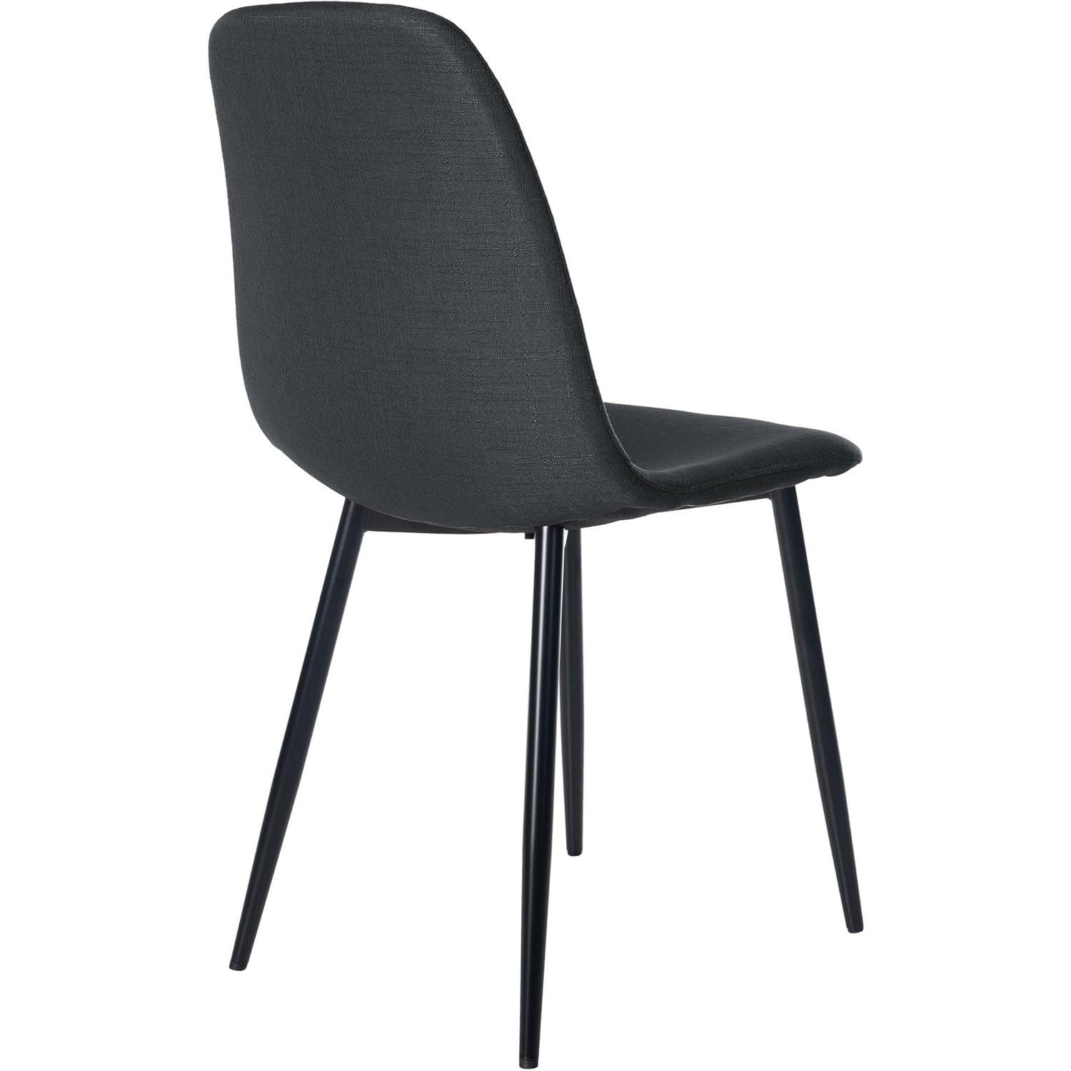 Silla de Confidente NAIPES, Robusta Estructura Metálica, en Tela color Negro