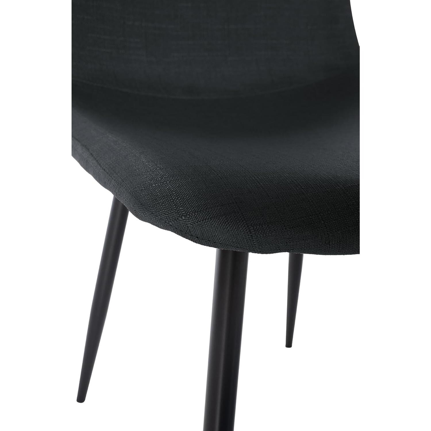 Silla de Confidente NAIPES, Robusta Estructura Metálica, en Tela color Negro