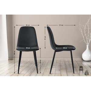 Silla de Confidente NAIPES, en piel color Negro