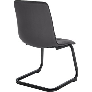 Silla de Confidente ALISA, Estructura Metálica, en Terciopelo color Crema 2