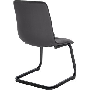 Silla de Confidente ALISA, Estructura Metálica, en Terciopelo color Crema