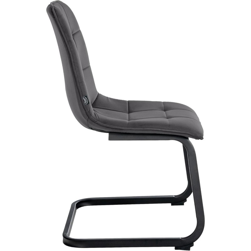 Silla de Confidente ALISA, Estructura Metálica, en Terciopelo color Crema