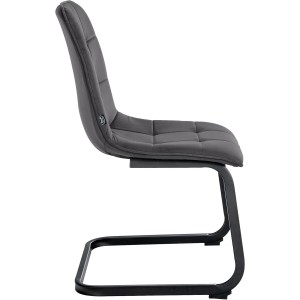 Silla de Confidente ALISA, Estructura Metálica, en Terciopelo color Crema