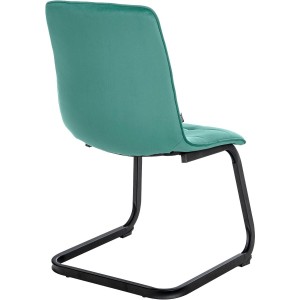 Silla de Confidente ALISA, Estructura Metálica, en Terciopelo color Crema