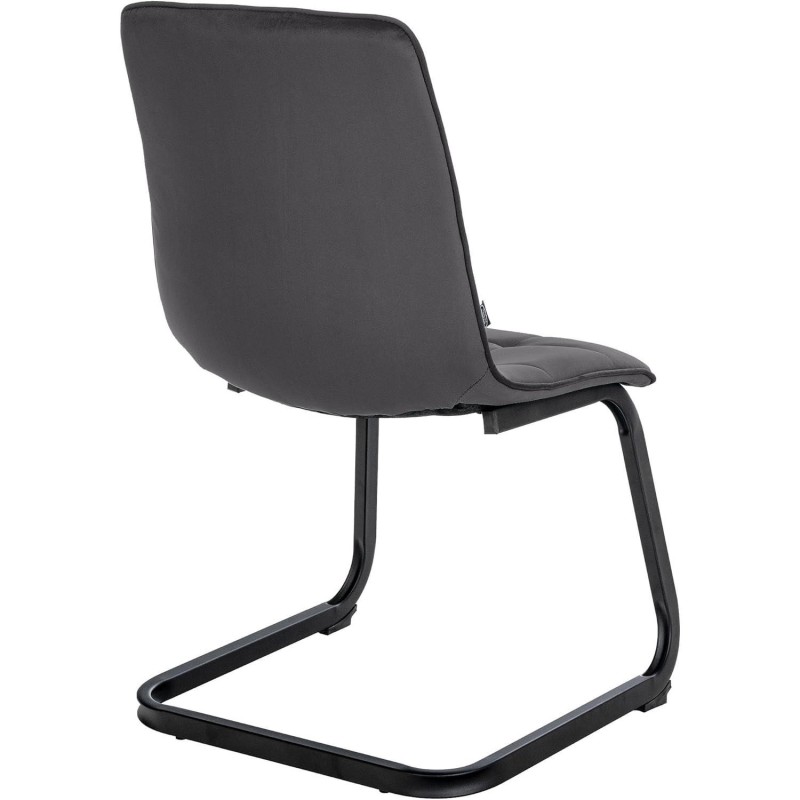 Lote de 2 Sillas de Confidente ALISA, Estructura Metálica, en Terciopelo color Negro
