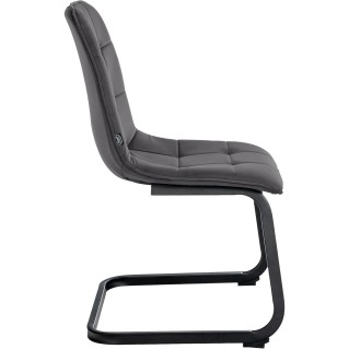 Lote de 2 Sillas de Confidente ALISA, Estructura Metálica, en Terciopelo color Negro 2