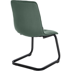 Lote de 2 Sillas de Confidente ALISA, Estructura Metálica, en Terciopelo color Negro