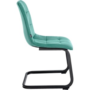 Lote de 2 Sillas de Confidente ALISA, Estructura Metálica, en Terciopelo color Negro