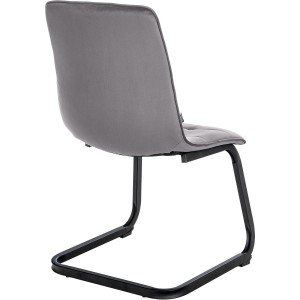 Lote de 2 Sillas de Confidente ALISA, Estructura Metálica, en Terciopelo color Negro