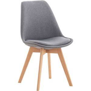 Silla de Confidente SKYLER, Patas Claras, Tela Negra