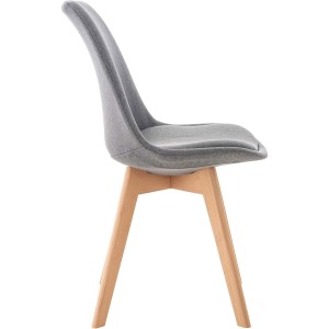 Silla de Confidente SKYLER, Patas Claras, Tela Negra