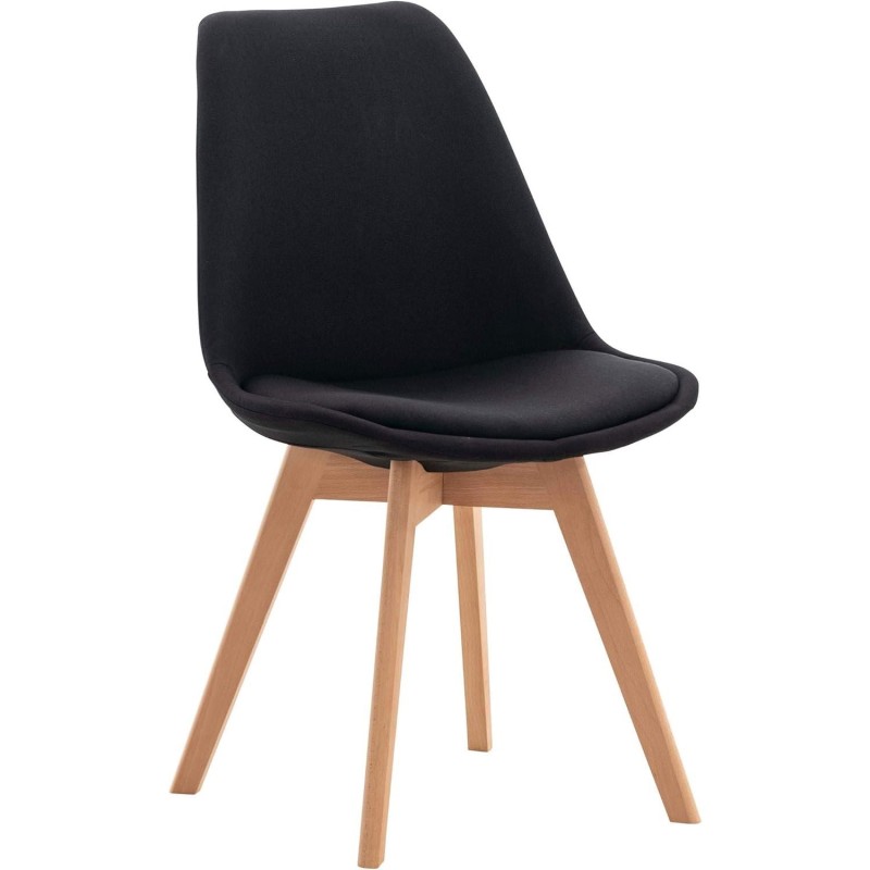 Silla de Confidente SKYLER, Patas Claras, Tela Negra