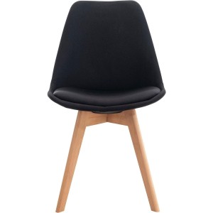 Silla de Confidente SKYLER, Patas Claras, Tela Negra
