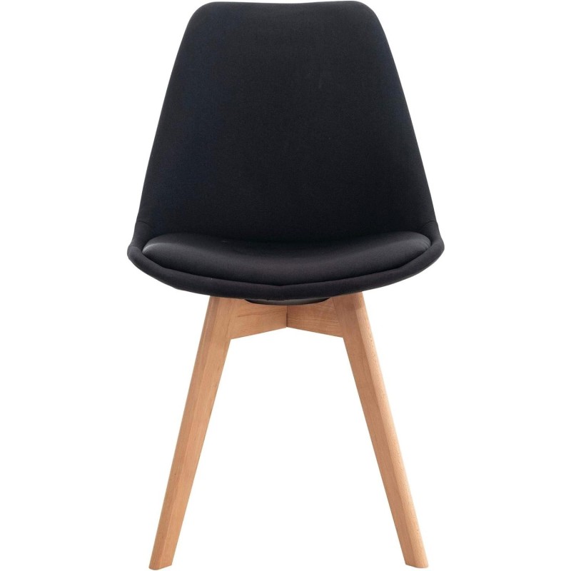 Silla de Confidente SKYLER, Patas Claras, Tela Negra