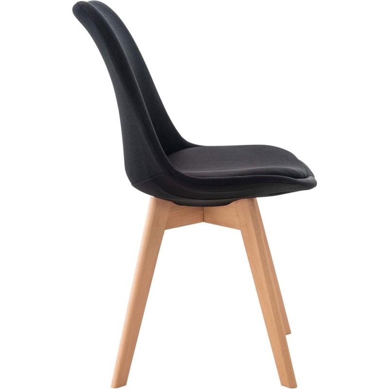 Silla de Confidente SKYLER, Patas Claras, Tela Negra