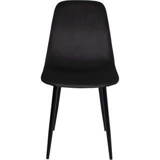 Lote de 4 sillas de Confidente NAIPES, en terciopelo color Negro 2