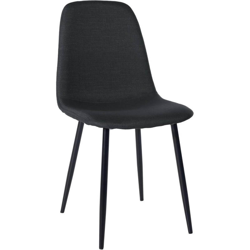 Lote de 4 sillas de Confidente NAIPES, en tela color Negro