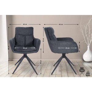 Silla de Confidente GLAM  en Tela color Negro