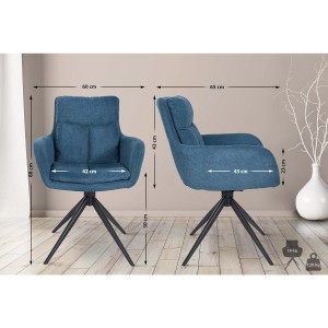 Silla de Confidente GLAM  en Tela color Negro