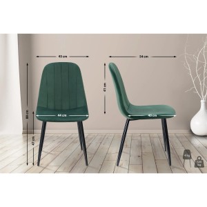 Silla de Confidente AMBRA, en terciopelo color negro