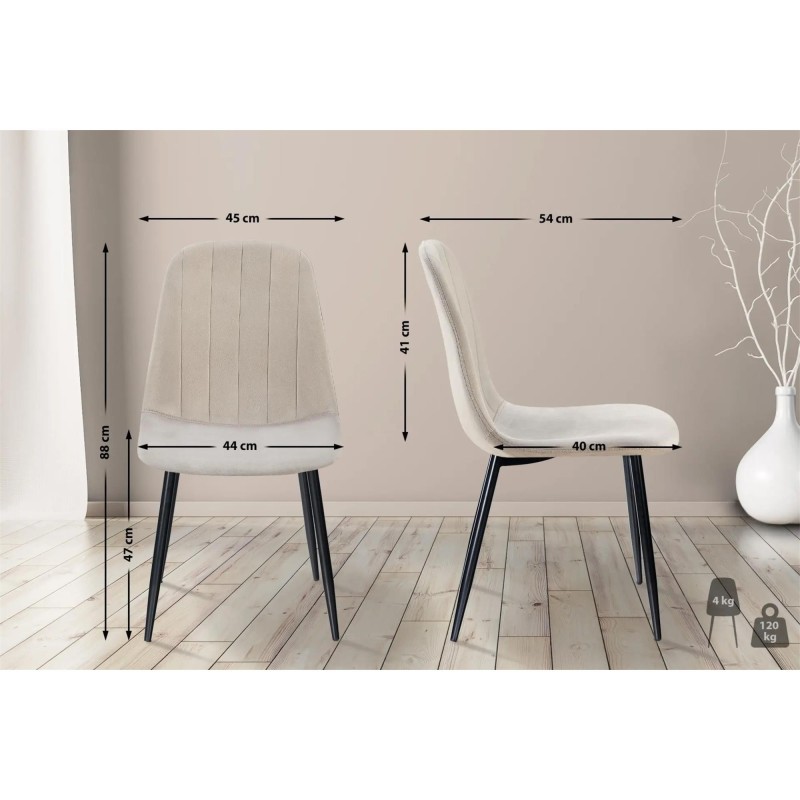 Silla de Confidente AMBRA, en terciopelo color negro
