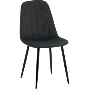 Silla de Confidente AMBRA, en terciopelo color negro
